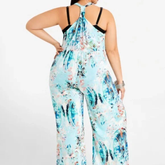 Ashley Stewart Paisley Coverup Jumpsuit NWT - Picture 2 of 2
